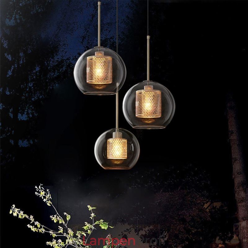 Minimalistische Glas Cluster Pendelleuchte 3 Licht Deckenleuchte Insel