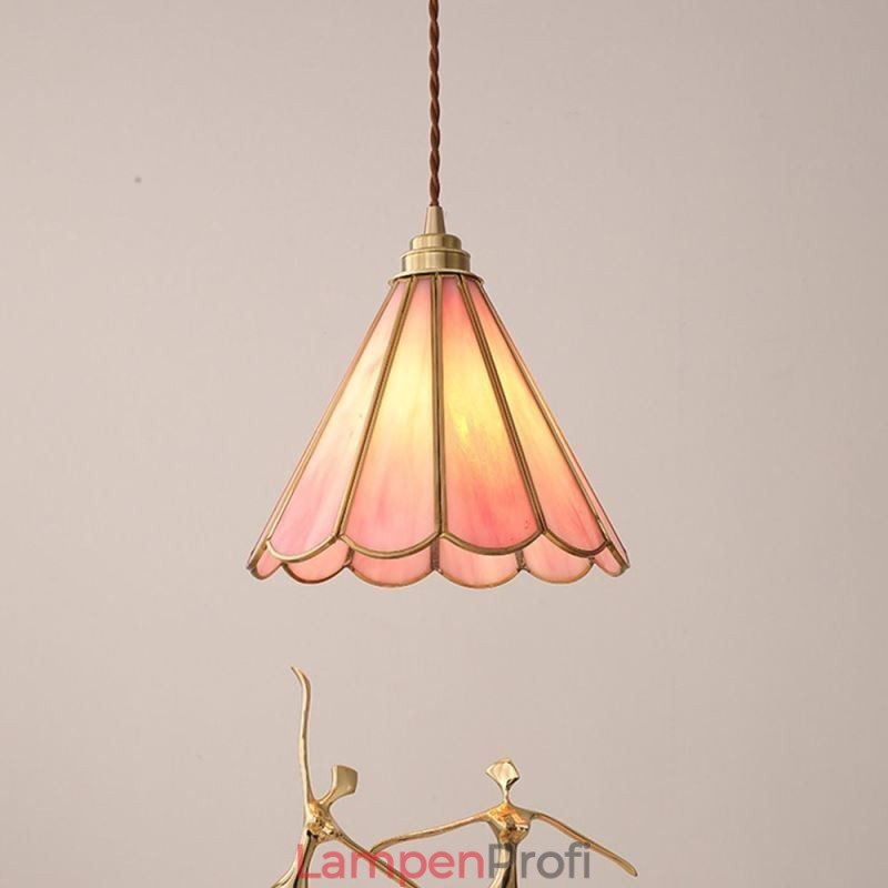 Pendelleuchte aus Glas im japanischen Stil, Retro-Blütenblatt-Leuchte