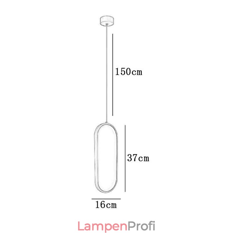 Ovale Pendelleuchte, dekorative Leuchte aus Acryl