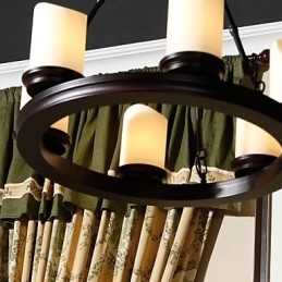 Vintage Kronleuchter 6 Lichter Stahl und Glas