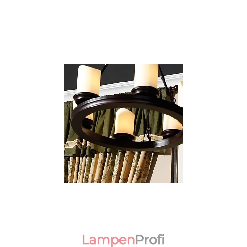 Vintage Kronleuchter 6 Lichter Stahl und Glas