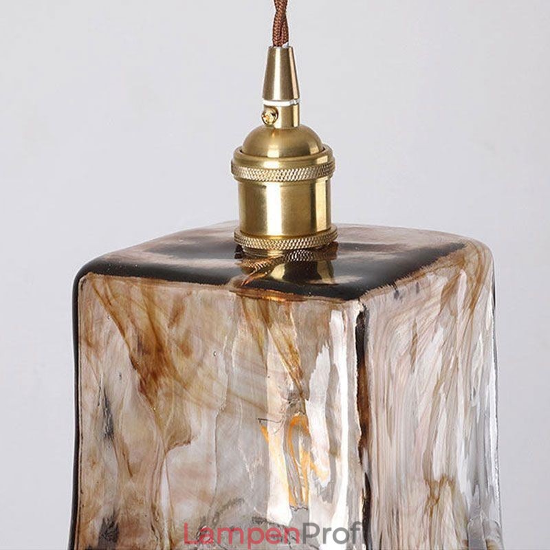 Einzigartige Mini-Pendelleuchte aus Glas im japanischen Stil, bernsteinfarben, dekorative Beleuchtung