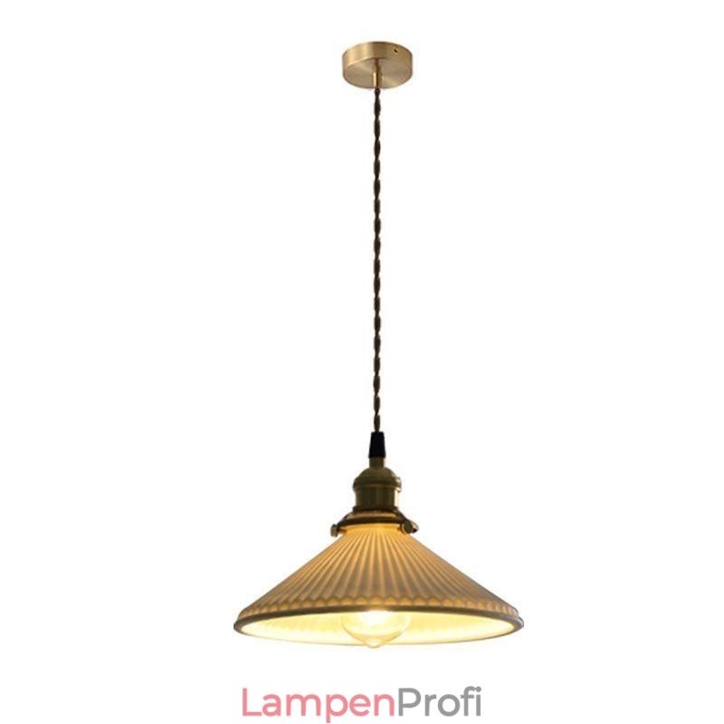 Keramik-Pendelleuchte im japanischen Stil, Retro-Plissee-Pendelleuchte