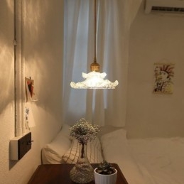 Pendelleuchte aus Glas im japanischen Stil Lotusglas-Pendelleuchte