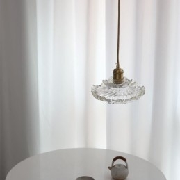 Pendelleuchte aus Glas im japanischen Stil Lotusglas-Pendelleuchte