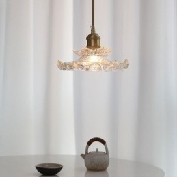 Pendelleuchte aus Glas im japanischen Stil Lotusglas-Pendelleuchte