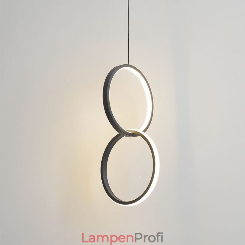 Minimalistische Doppelring-Pendelleuchte