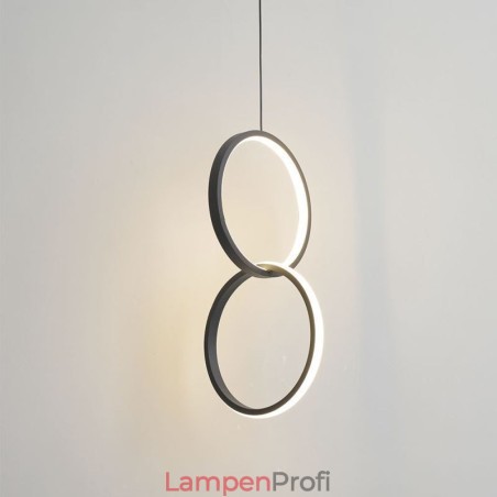 Minimalistische Doppelring-Pendelleuchte