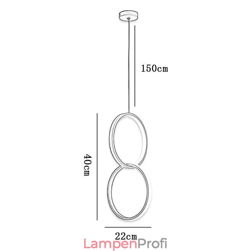 Minimalistische Doppelring-Pendelleuchte