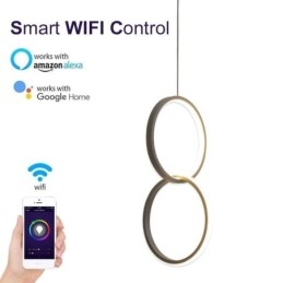 Minimalistische Doppelring-Pendelleuchte