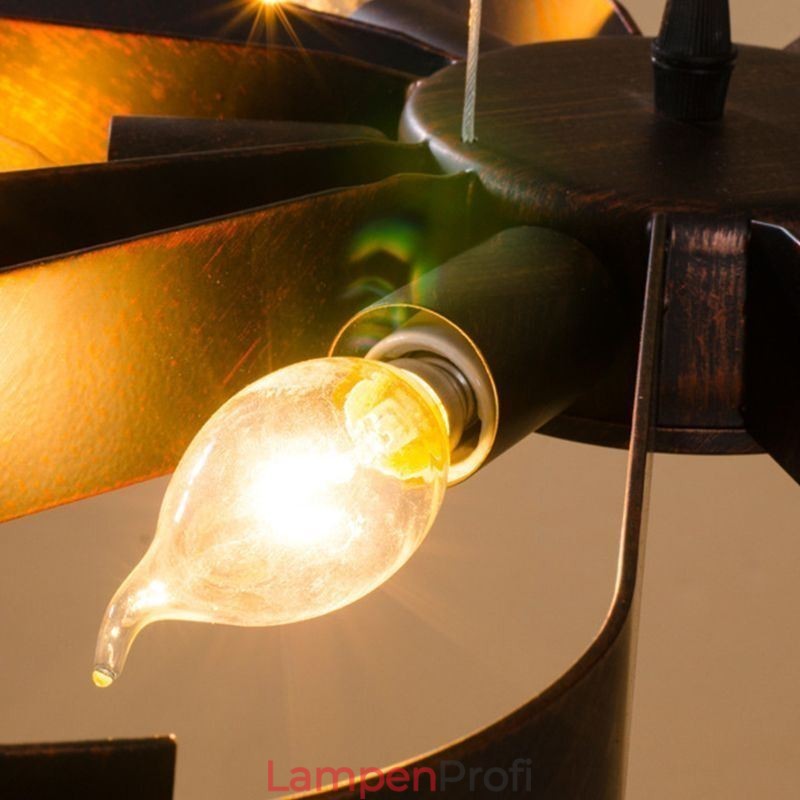 Moderne Vintage-Deckenleuchte aus Eisen in Blumenform