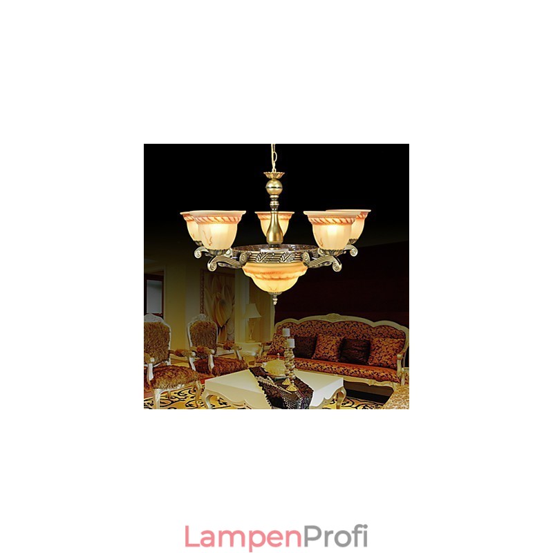 Traditioneller klassischer Vintage-Retro-Kronleuchter aus Bronzemetall