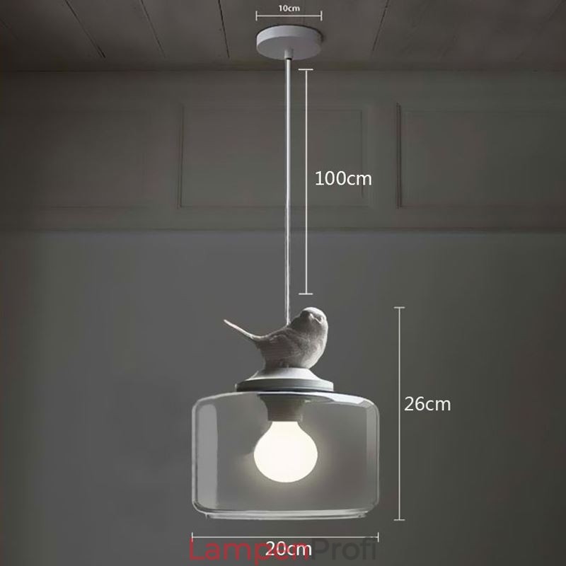 Retro Stil Glas Pendelleuchte Little Bird Dekorative Beleuchtung