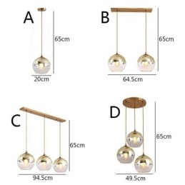 Kreative Eisen + Glaskugel Pendelleuchte Dekorative Beleuchtung