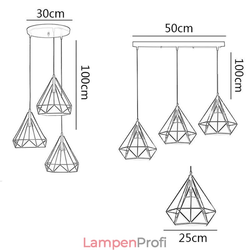 Diamantförmige Pendelleuchte Moderne minimalistische dekorative Leuchte