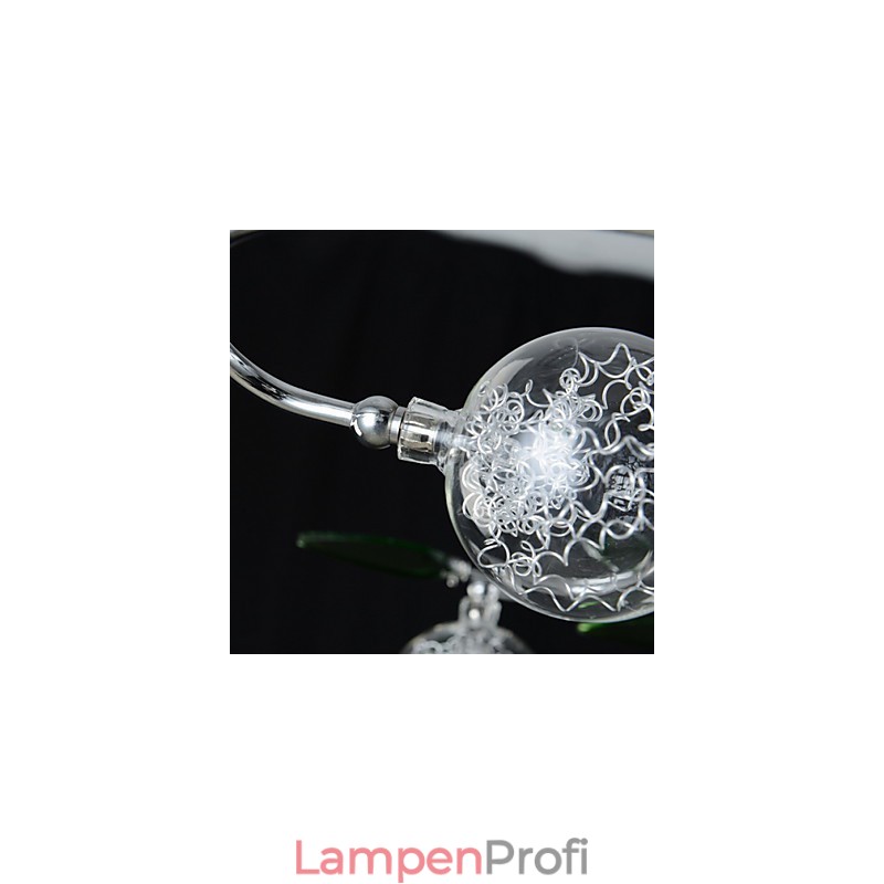 Kronleuchter 6 Lichter Land Aluminium Glas Chrom