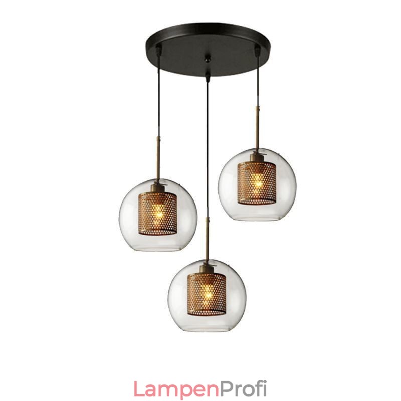Minimalistische Glas Cluster Pendelleuchte 3 Licht Deckenleuchte Insel