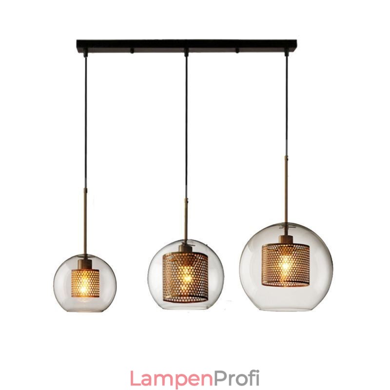 Minimalistische Glas Cluster Pendelleuchte 3 Licht Deckenleuchte Insel