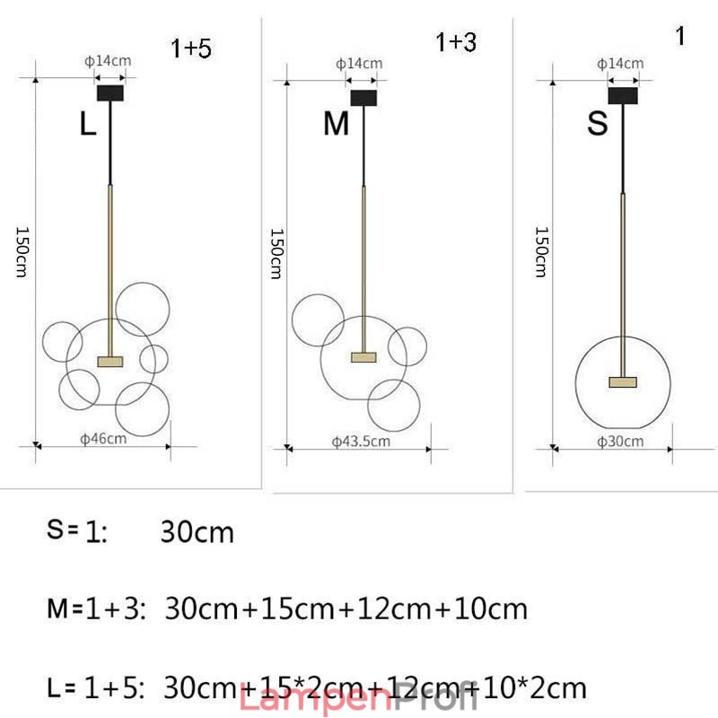 Pendelleuchte Glas Bubble Deckenleuchte Farbverlauf Grün Lampe
