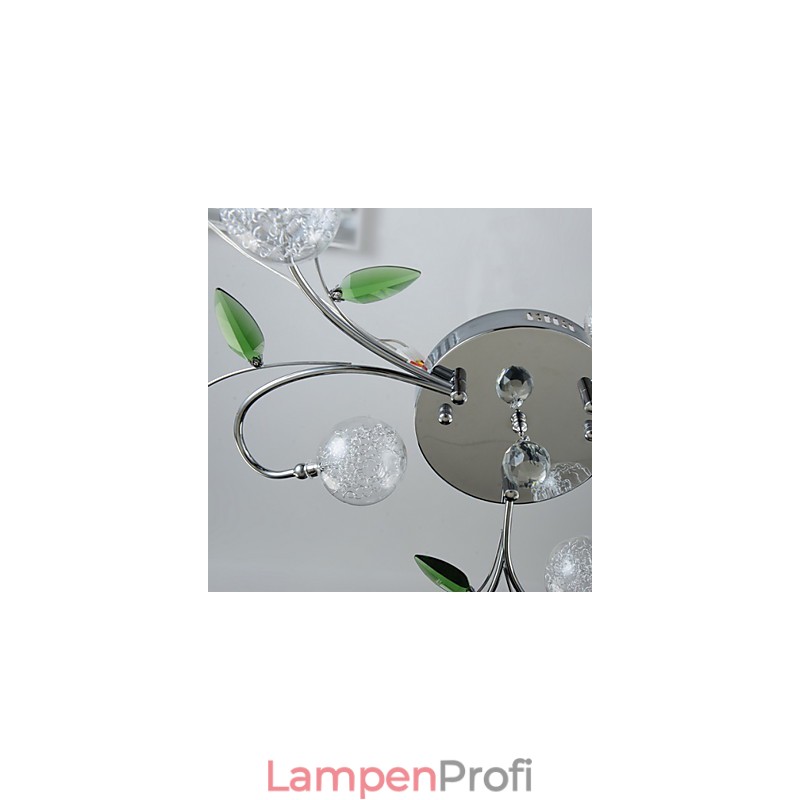 Kronleuchter 6 Lichter Land Aluminium Glas Chrom