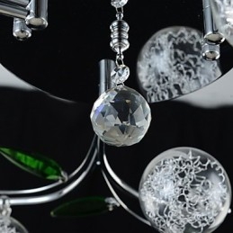 Kronleuchter 6 Lichter Land Aluminium Glas Chrom