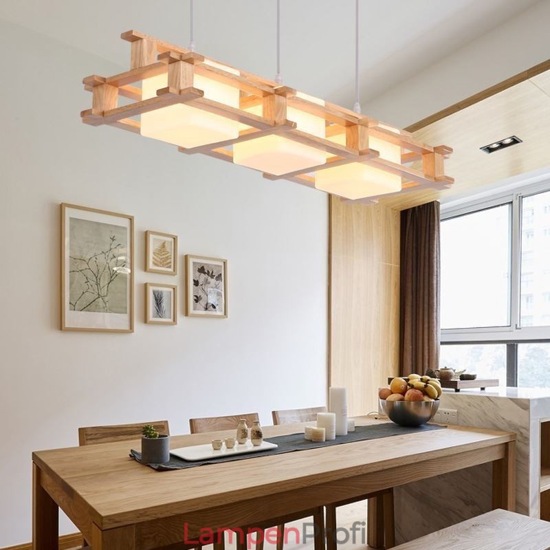 Kreative 3 Lichter Eiche Pendelleuchte Dekorative Holz Deckenleuchte Cafe
