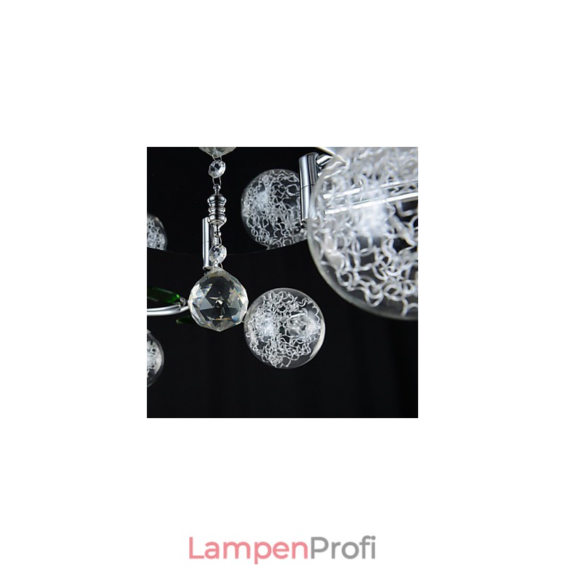 Kronleuchter 6 Lichter Land Aluminium Glas Chrom