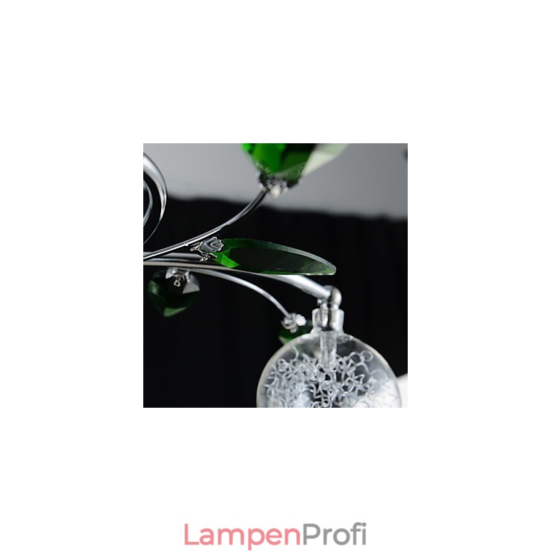 Kronleuchter 6 Lichter Land Aluminium Glas Chrom