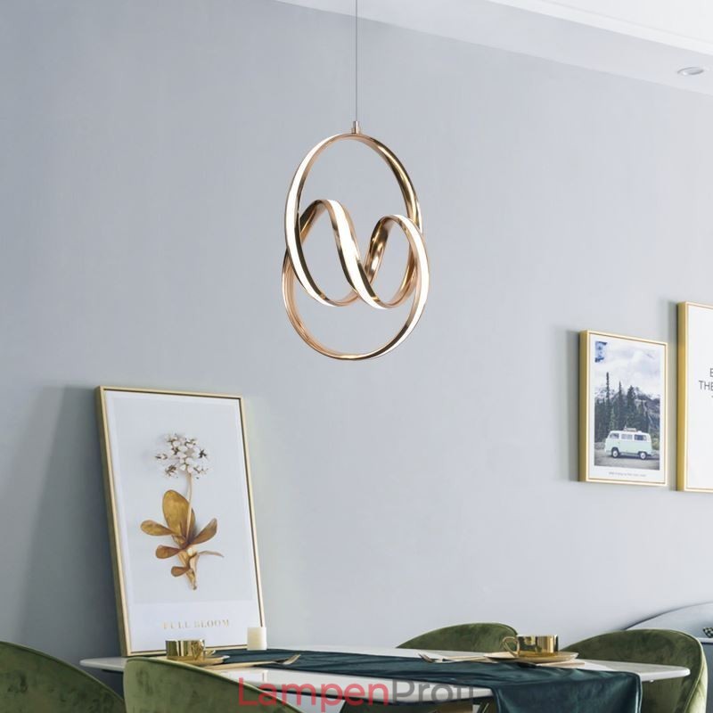 Moderne minimalistische Pendelleuchte einzigartige kreisförmige Twist Leuchte Insel