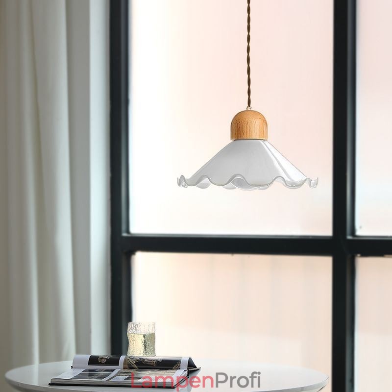 Moderne Pendelleuchte aus Glas mit Spitze und Einzelkopf