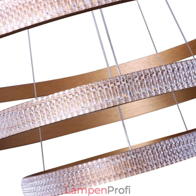 Moderne Pendelleuchte Acryl 3 Ringe Lampe 80+60+40cm