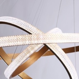 Moderne Pendelleuchte Acryl 3 Ringe Lampe 80+60+40cm