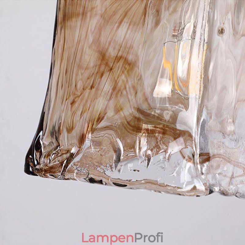 Einzigartige Mini-Pendelleuchte aus Glas im japanischen Stil, bernsteinfarben, dekorative Beleuchtung