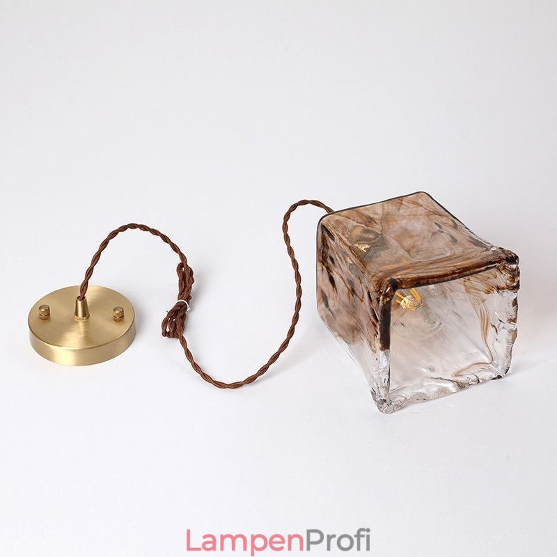 Einzigartige Mini-Pendelleuchte aus Glas im japanischen Stil, bernsteinfarben, dekorative Beleuchtung