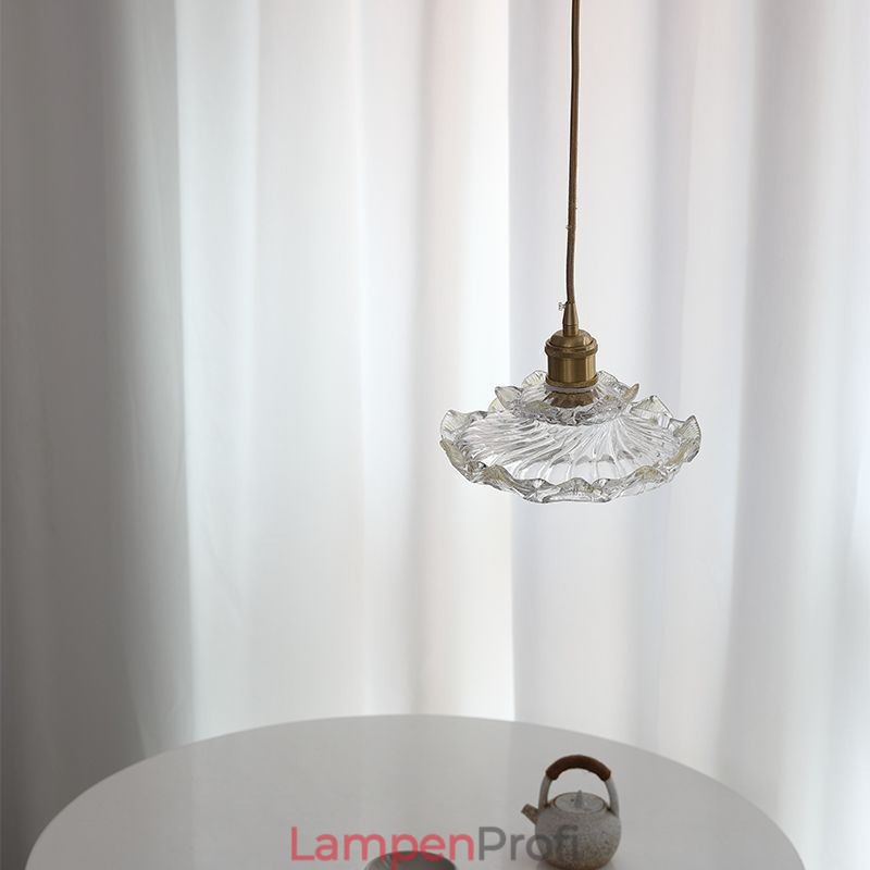 Pendelleuchte aus Glas im japanischen Stil Lotusglas-Pendelleuchte