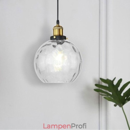 Moderne Pendelleuchte aus Glas, runde Pendelleuchte mit Wassermuster Moderne Pendelleuchte aus Glas, runde Pendelleuchte mit Wassermuster