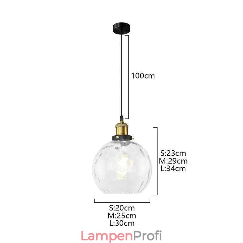 Moderne Pendelleuchte aus Glas, runde Pendelleuchte mit Wassermuster
