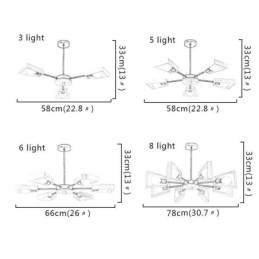 Moderner fächerförmiger Kronleuchter, elegante Pendelleuchte aus Holz
