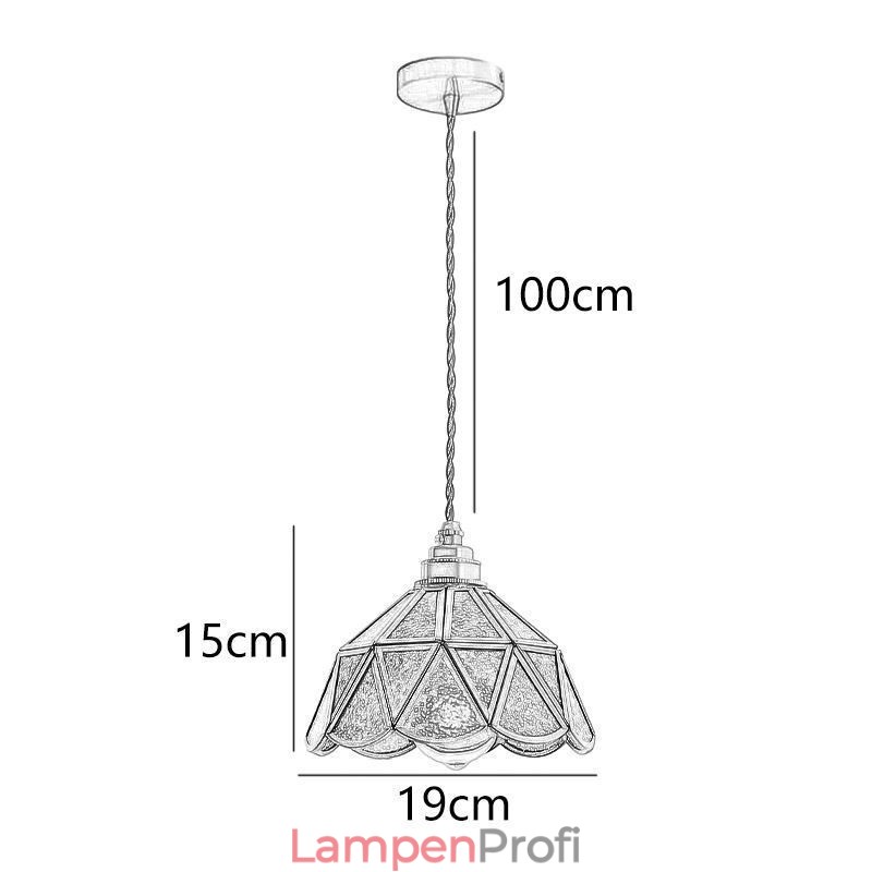 Retro-Glas-Pendelleuchte im japanischen Stil