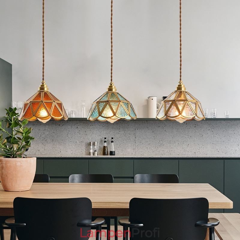 Retro-Glas-Pendelleuchte im japanischen Stil