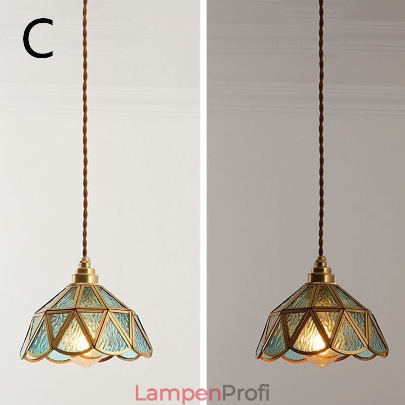 Retro-Glas-Pendelleuchte im japanischen Stil