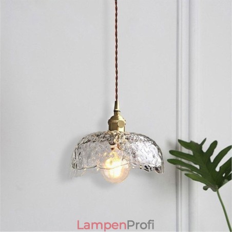 Unregelmäßige Pendelleuchte aus Messingglas, Hammerglas-Deckenleuchte