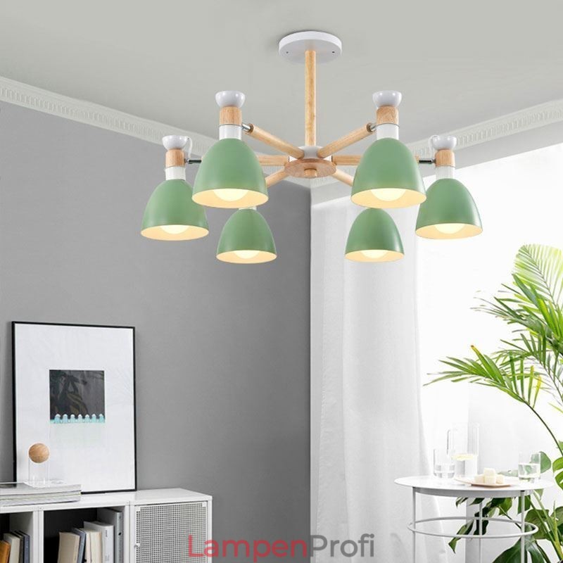 Nordic Macaron Pendelleuchte Kreativer Holzleuchter