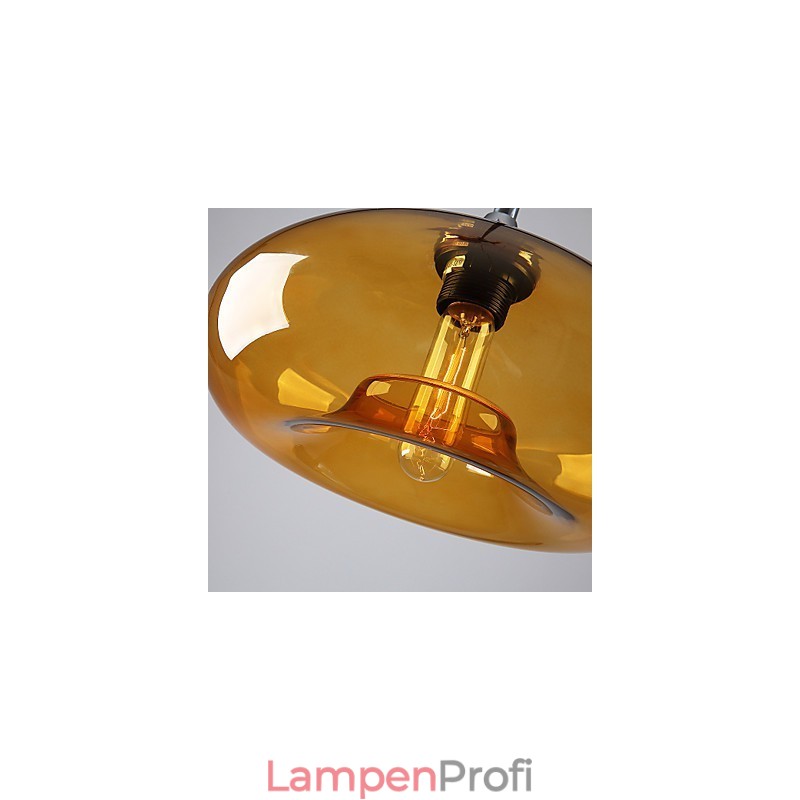 Moderne charakteristische 1-flammige Pendelleuchte mit transparentem Glasschirm