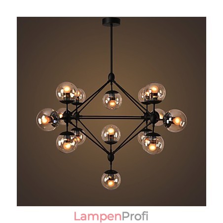 Kronleuchter 15 Lichter Glaskugel Lichter Retro Outdoor Garage Metall Kronleuchter 15 Lichter Glaskugel Lichter Retro Outdoor Garage Metall