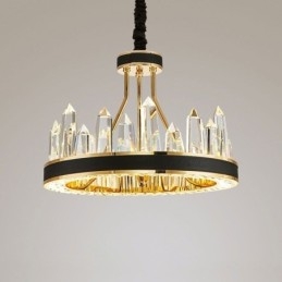 Moderne Kristall-Pendelleuchte, kreisförmige Kristall-Deckenleuchte