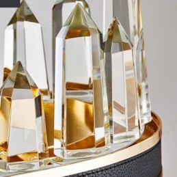 Moderne Kristall-Pendelleuchte, kreisförmige Kristall-Deckenleuchte