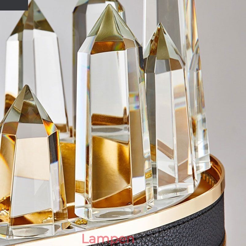 Moderne Kristall-Pendelleuchte, kreisförmige Kristall-Deckenleuchte