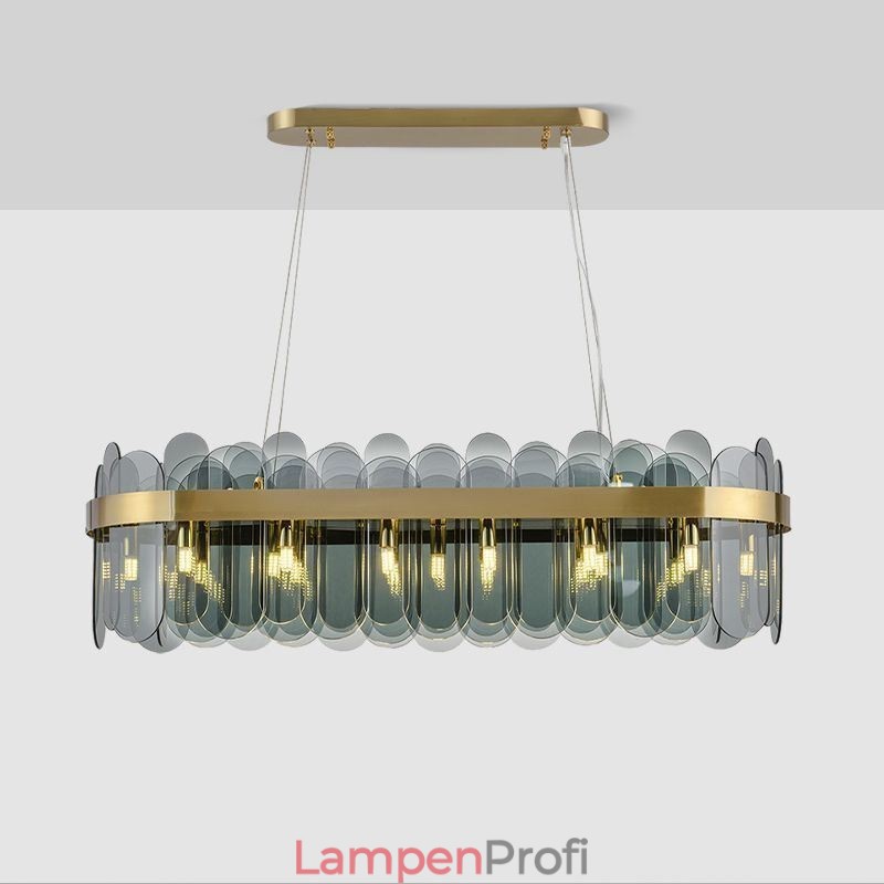 Minimalistische Glas Pendelleuchte Einzigartige Farbe Rechteck Deckenleuchte Insel