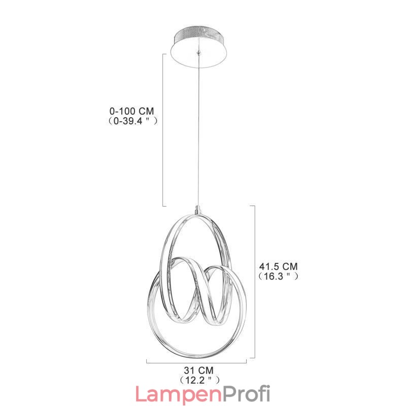 Moderne minimalistische Pendelleuchte einzigartige kreisförmige Twist Leuchte Insel